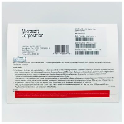 Microsoft Windows 10 OEM phiên bản DVD tiếng Ý 64 bit