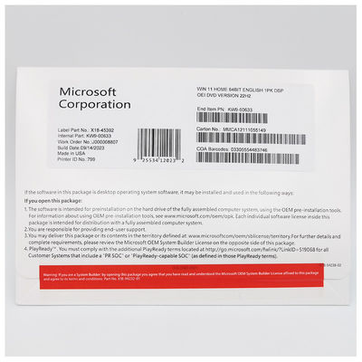 Windows 11 Home OEM License Type With 4GB RAM And 64 GB Storage Space In English Single Language (Mẫu giấy phép OEM với 4GB RAM và 64 GB dung lượng lưu trữ)