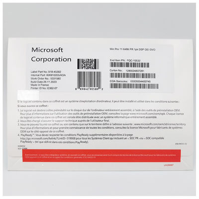 Microsoft Windows 11 Pro 64-bit DVD tiếng Pháp OEM System Builder Pack cho PC mới