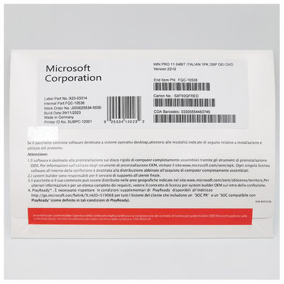 Microsoft Windows 11 Pro OEM giấy phép máy trạm chuyên nghiệp Ý với BitLocker và máy tính để bàn từ xa